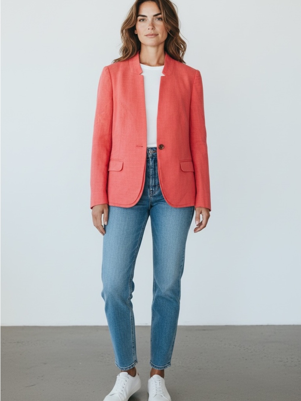 J. Crew regent Coral salmon pink Single-Button Blazer